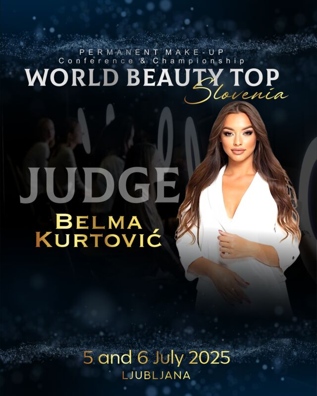 We are pleased to introduce the judge of the championship @beelma_kurtovic 

About Belma:

My name is Belma Kurtović,
I am a permanent makeup expert and trainer, and I have been working successfully in this field for eight years. Throughout my career, I have gained valuable experience and perfected techniques that have earned me numerous awards at prestigious international competitions.

My achievements:

🏆 1st Place – WORLDS Belgrade 2023, category “Full Lips”
🥈 2nd Place – WORLDS Belgrade 2023, category “Magic Shading Brows”
🥉 3rd Place – WULOP Austria 2023, category “Full Lips”
🥈 2nd Place – WULOP Belgrade 2024, Semi-World Championship
🌍 Finalist at the World Championship – WULOP Antalya 2024, where I competed among the top international masters and trainers in permanent makeup from 53 countries.

As Team Ex You Balkan, we achieved 7th place worldwide out of 53 countries.

With my work and dedication, I aim to help future artists develop confidence, precision, and a unique style in permanent makeup. Through my training programs, you’ll have the opportunity to learn authentic techniques and the secrets behind top-tier results.

World Beauty Top Slovenia 
5/6 July 2025, Ljubljana 
Congress & Championship

Info & Tickets
☎️ WhatsApp: + 39 3381526911
✉️ Mail: info@worldbeautytop.com
🌍 Link in bio

#pmuworld #congresspmu #championshippmu #pmubalkan #pmuaustria #pmuösterreich #pmucroatia #pmuhungary